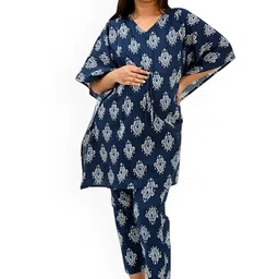 30 Looks Women Floral Printed Regular Pure Cotton Kurta with Trousers-58