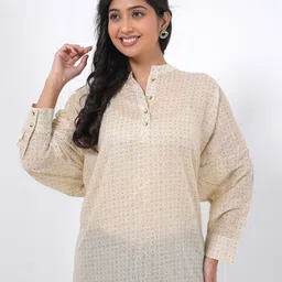 RANGRIWAZ Women Floral Printed Daily Cotton Straight Kurta-picture-1