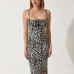 Happiness istanbul Floral Printed Sheath Midi Dress-picture-33