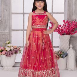 Tiny Kingdom Girls Embroidered Sequinned Ready to Wear Lehenga &-picture-54
