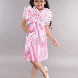 Pink Chick Striped Ruffled A-Line Dress-47