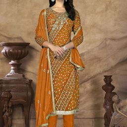 SHADOW & SAINING Printed Gotta Patti Pure Cotton Semi-Stitched Dress Material-image-82