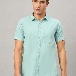 Duke Men Slim Fit Solid Spread Collar Cotton Casual Shirt-picture-8