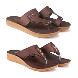 BERSACHE Pack Of 2 Open Toe Flats-10