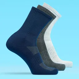 LUX MOZZE Men Pack Of 3 Assorted Cotton Stretchable Moisture Absorbent Ankle-Length Socks-image-18