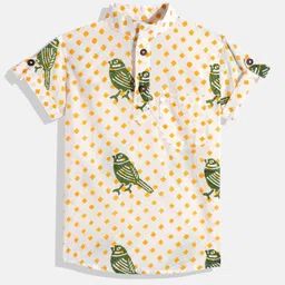 Vastrarth Boys Standard Ethnic Motifs Self Design Cotton Opaque Regular Fit Casual Shirt-image-96