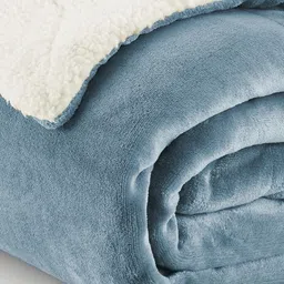 Cloth Fusion Blue & White Fleece AC Room 233 GSM Single Bed Blanket-image-72