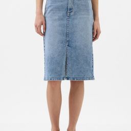 GAP Women Washed Effect Front Slit Pure Cotton Denim Skirt-image-14