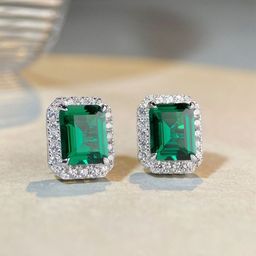 MYKI Stainless Steel Silver Plated Cubic Zirconia Studded Square Shaped Studs-16