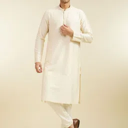 Diwas by Manyavar Mandarin Collar Straight Kurta with Pyjamas-image-14