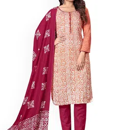 SHADOW & SAINING Printed Pure Cotton Unstitched Dress Material-image-13