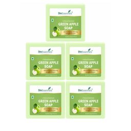 She Essentials Set Of 5 Natural Green Apple Soap-125g Each-4
