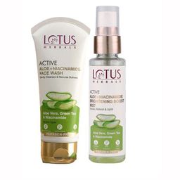 Lotus Herbals Set Of 2 Active Aloe + Niacinamide Brightening Boost Mist With Face Wash-3