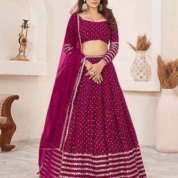 ODETTE Embellished Sequinned Semi-Stitched Lehenga & Unstitched Blouse With Dupatta-picture-0