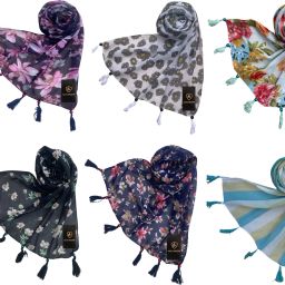 Printed Chiffon Women Multicolor Fancy Scarf, Scarf, Stole-image-85