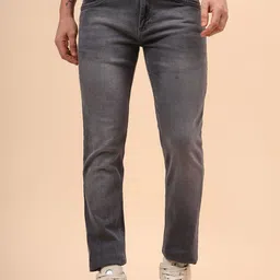 Cantabil Men Comfort Slim Fit Mid-Rise Heavy Fade Jeans-picture-40