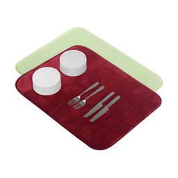 Aura 2-Pcs Maroon & Green Floor Microfiber Crockery Dish Drying Kitchen Mats-picture-31