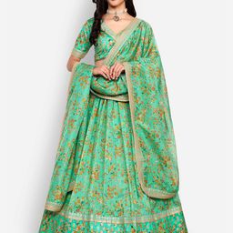 FABPIXEL Embroidered Sequinned Semi-Stitched Lehenga & Unstitched Blouse With Dupatta-picture-47