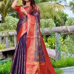 jayant creation Blue Art Silk Barasi Sarees-picture-46