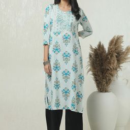 Soch Floral Printed Sequins Straight Kurta-22