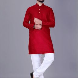 AWM Men Cotton Solid Straight Kurta-image-96