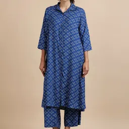 BLACK & BLAH BLAH Geometric Printed Straight Kurta with Palazzos-image-43