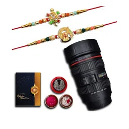 DeoDap Roli Chawal Coin Mug & Greeting Card Rakhi Gift Set-image-65