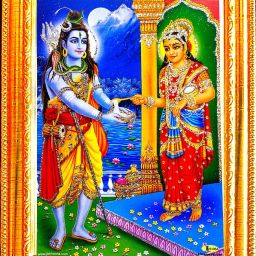 ANNAPURNA JI WITH SHIV JI | ANNAPURNA MATA Religious Frame Religious Frame-12