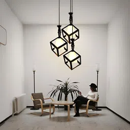 GAUVIK Black Glass Ceiling Lamp-image-71
