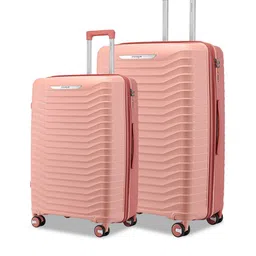 Provogue Set Of 2 Coral Textured Hard-Sided Cabin & Medium Trolley Bag-12