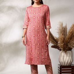 Anouk Ethnic Motifs Printed Regular Straight Kurta with Trousers-image-41