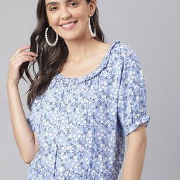Miss Grace Floral Print Puff Sleeve Top-image-65