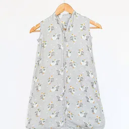 cocoon care Infants Grey Printed Bamboo Muslin Sleeping Bag-image-51