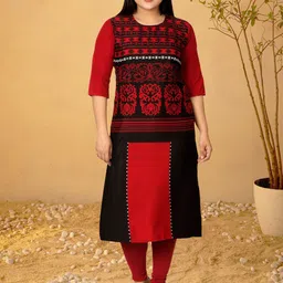 Anouk Rustic Selection Of 3 Ethnic Motifs Printed Round Neck Straight Kurtas image 5