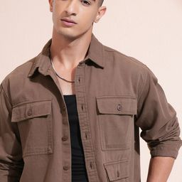 KETCH Men Spread Collar Solid Cotton Oversized Casual Shirt-image-29