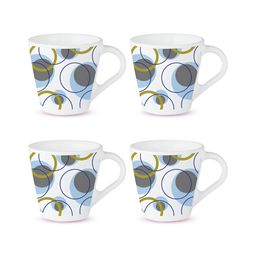 Larah by BOROSIL White & Grey Printed Opalware Glossy Mugs Set of Cups and Mugs image 2