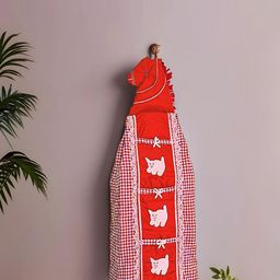 Kuber Industries Red & White Checked Hanging Wardrobe Organisers-image-97