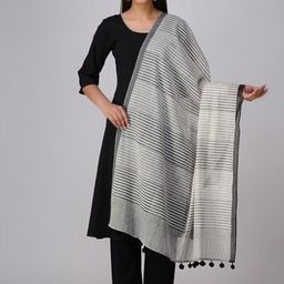 Banana Labs Eoss Macro Striped Cotton Dupatta-picture-27