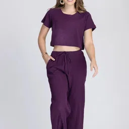 DESIGNS BY QUEEN BEE Crinkled Crop-Top With Trouser Co-Ords-picture-2