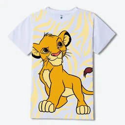 YK Disney Boys Lion King Printed Raw Edge T-shirt-26