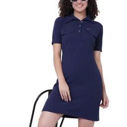 God's Club Women Solid Fit & Flare Dress-picture-4