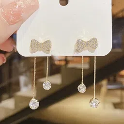 V FASHION JEWELLERY Gold-Plated Contemporary Drop Earrings-47