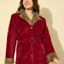 QIOA Asymmetric Closure Lapel Collar Velvet Tailored Jacket-picture-43