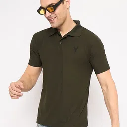 KASMA Men Solid Polo Collar Cotton T-shirt-picture-41