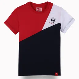 Gini and Jony Boys Colourblocked Round Neck Cotton T-shirt-image-62