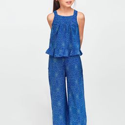 Safehugs Girls Abstract Printed Sleeveless Pure Cotton Top With Trousers-picture-14