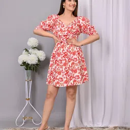 IQRAAR Print Fit & Flare Dress-picture-28