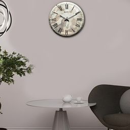 OLIVE TREE Wooden Wall Clock White Printed Round Contemporary Wall Clock-55