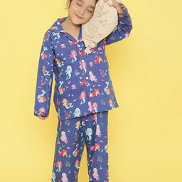 Knitting Doodles Unisex Kids Printed Night suit-image-87