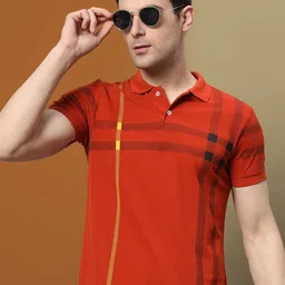 RELANE Men Striped Polo Collar Cotton T-shirt-picture-15